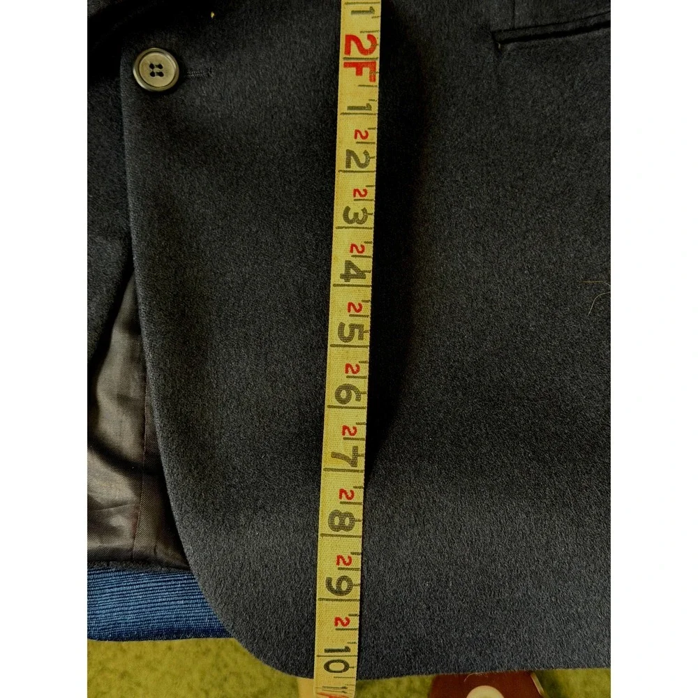Emanuel Ungaro Cashmere Wool Blazer 48 Navy Blue Old Money Timeless Corp Luxury